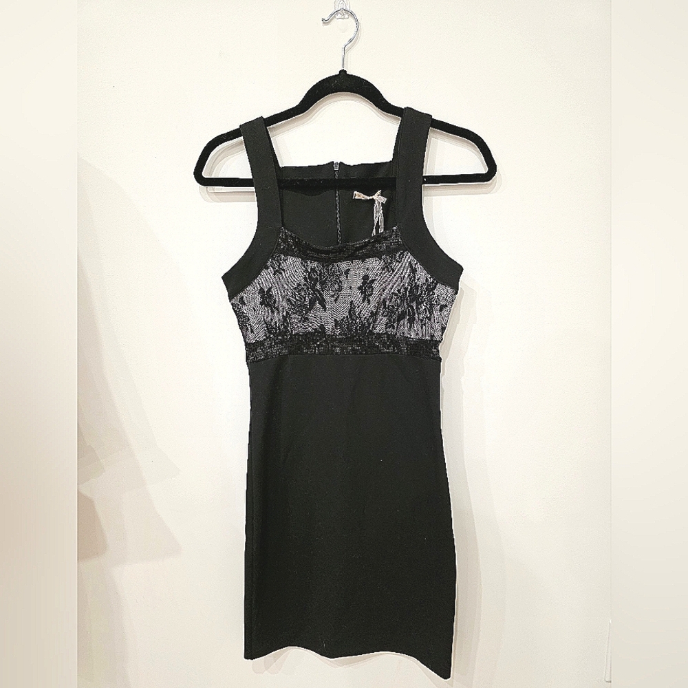 NWT Miss Miss Black Lace Mini Bodycon Dress S